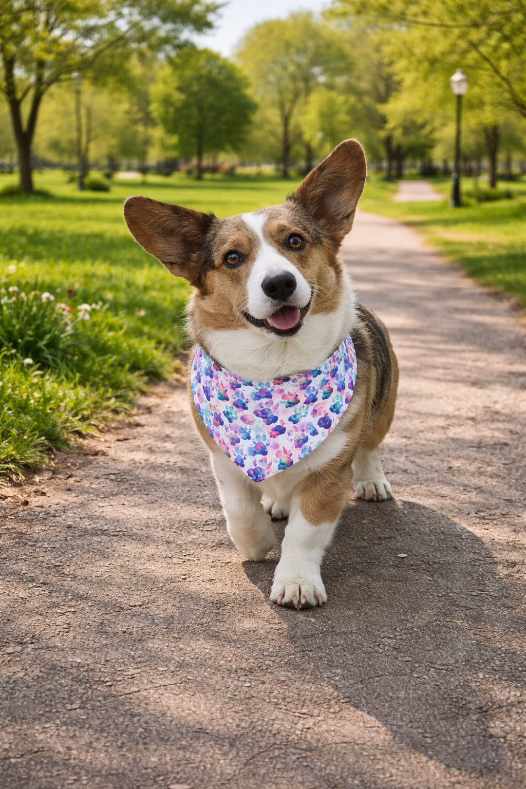 Floral Watercolor Pet Bandana Collar