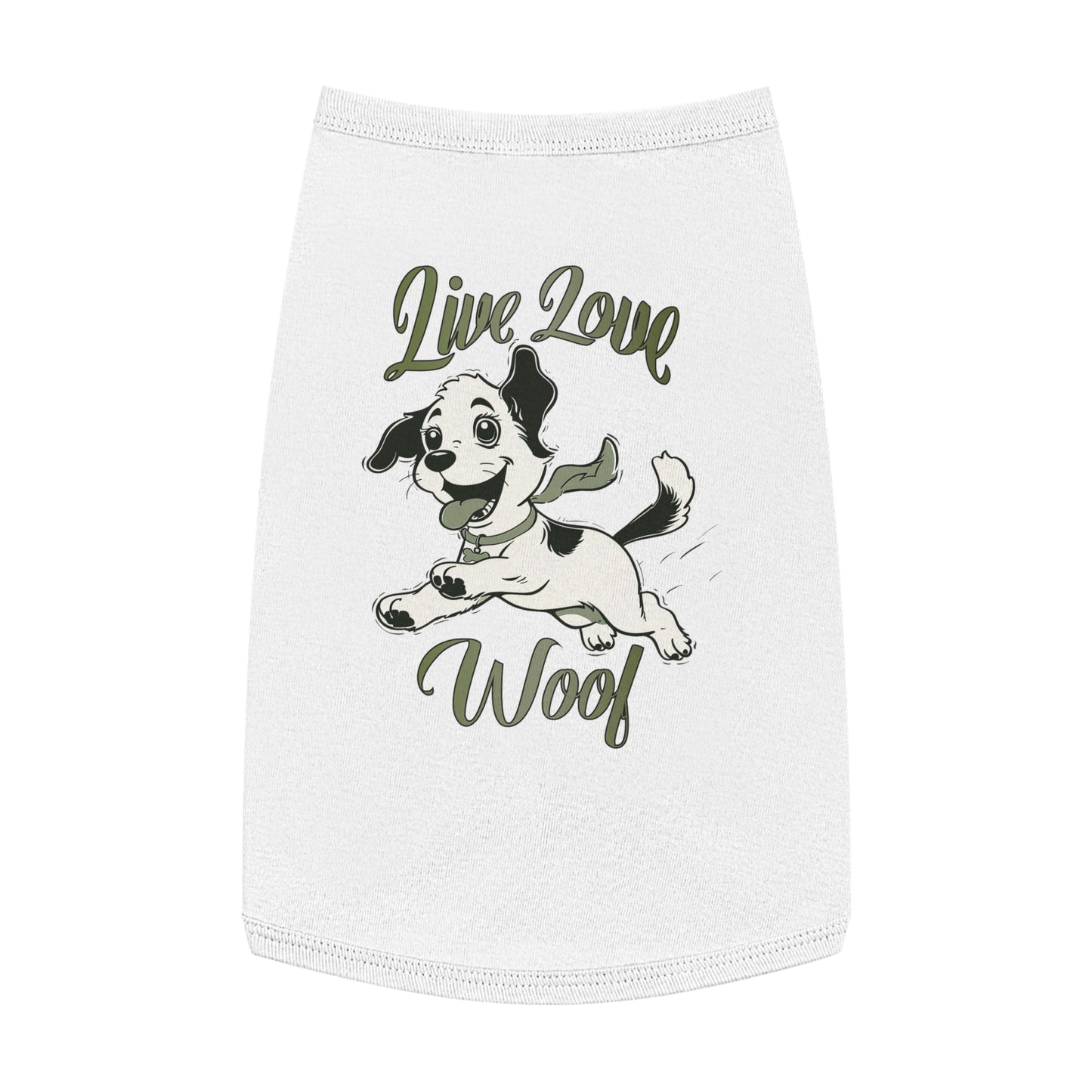 "Live Love Woof" Cute Puppy Graphic Pet Shirt