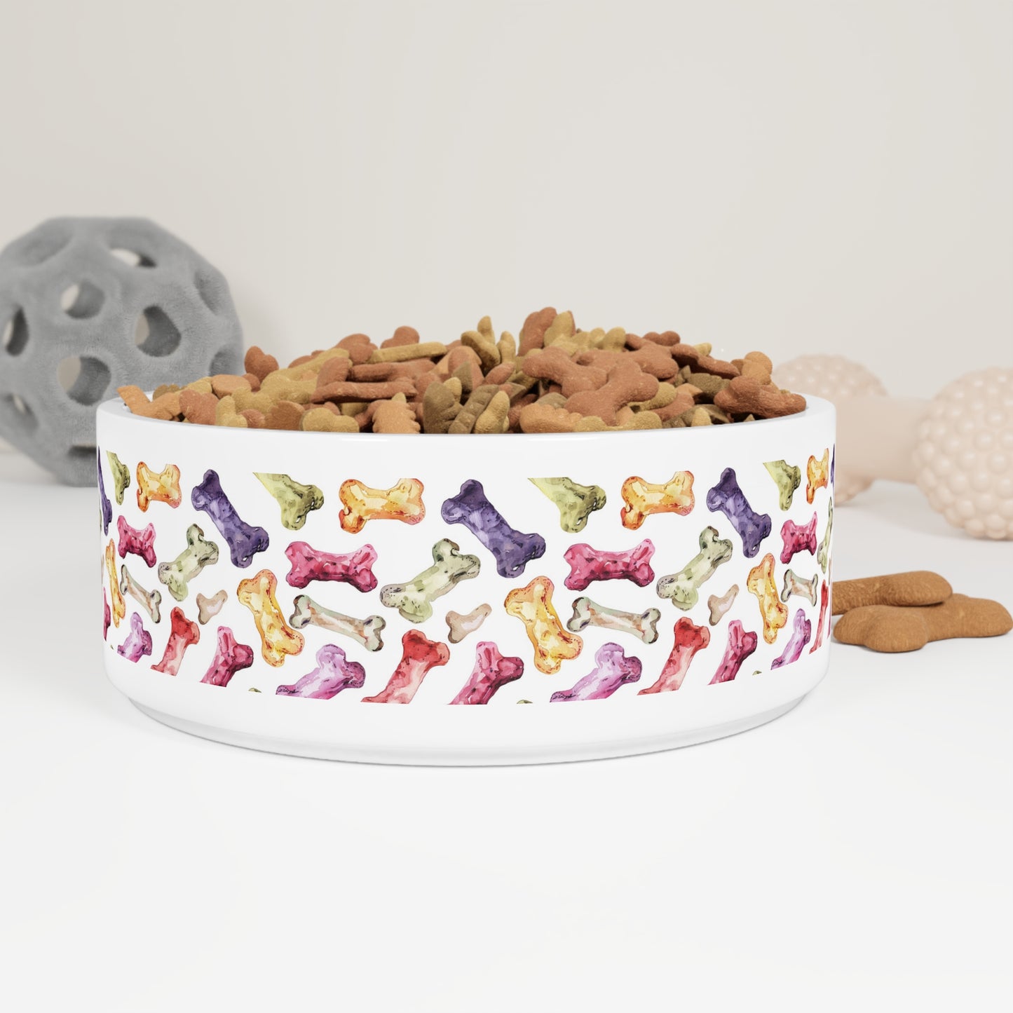Watercolor Dog Bone Pet Bowl