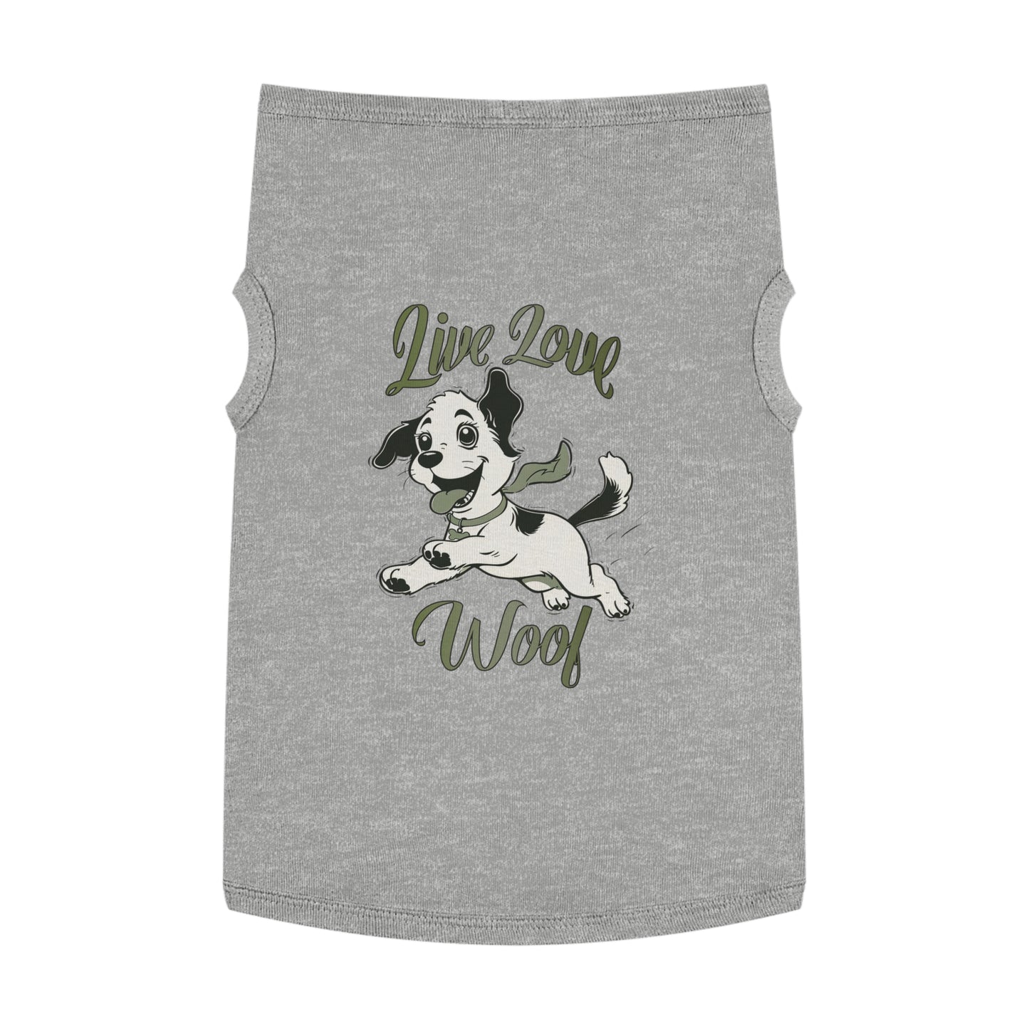 "Live Love Woof" Cute Puppy Graphic Pet Shirt