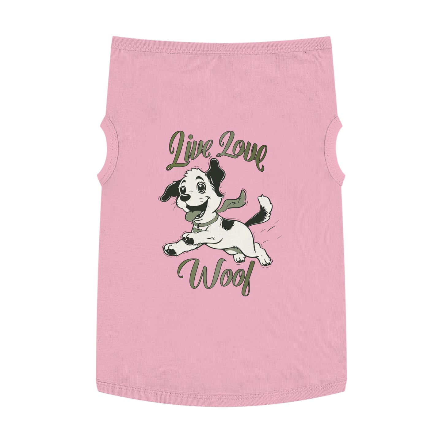 "Live Love Woof" Cute Puppy Graphic Pet Shirt