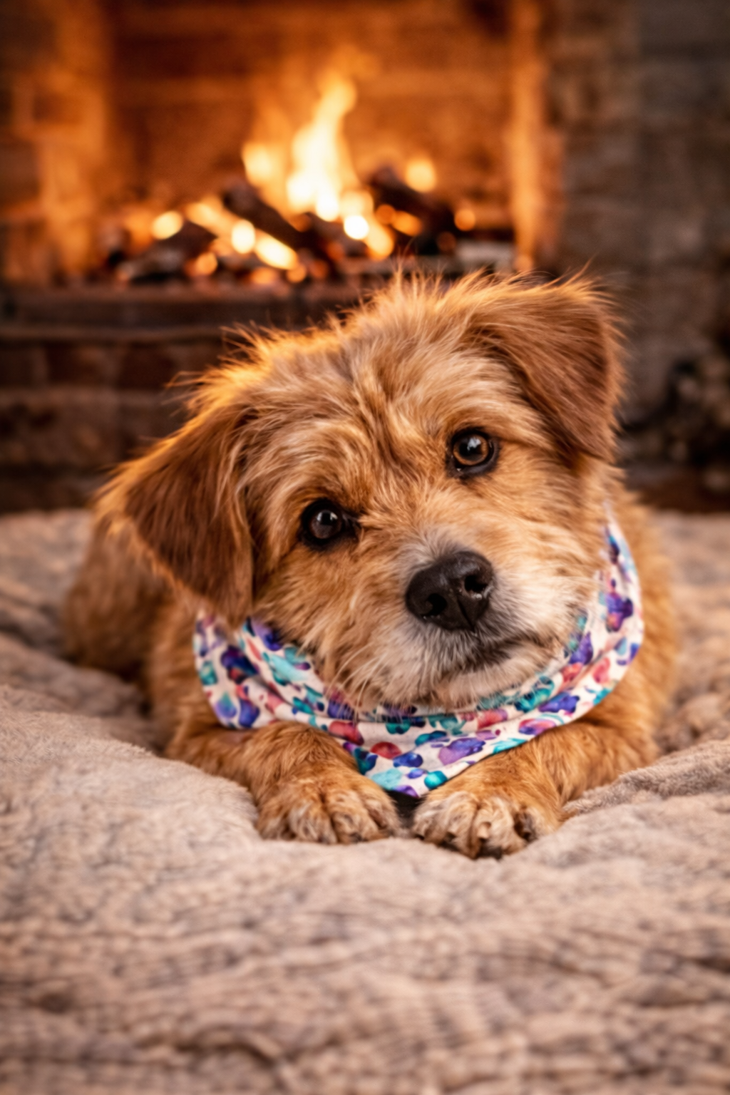 Floral Watercolor Pet Bandana Collar