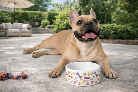 Watercolor Dog Bone Pet Bowl